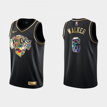 Dres New York Knicks Kemba Walker 8 Nike 2021-22 Crno Golden Edition 75th Anniversary Diamond Swingman
